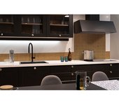 Pack panel antisalpicaduras de aluminio ignífugo satinado para cocina ratán natural negro 600x700mm + 2 cenefas 1000x200mm