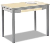 Mesa de cocina extensible 2 alas - 100x60 cm (150x60 cm) - estructura y alas color blanca - tapa cristal color beig
