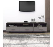 Mueble de tv | mueble de salón | mesa de tv hamar madera maciza de pino gris claro 158x40x40 cfw36146
