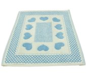 Alfombra de baño love 60x120cm azzurro