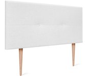 Dhome cabecero de lino natural con botones 105x105cm con patas camas 105 - blanco