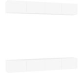 Mueble tv 4 piezas aglomerado blanco 100x30x30 cm