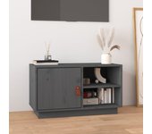 Mueble de tv | mueble de salón | mesa de tv de madera maciza de pino gris 70x34x40 cm cfw29509