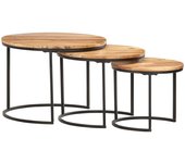 Mesas nido 3 piezas madera maciza de acacia