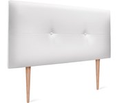 Dhome cabecero de polipiel con botones 95x105cm con patas camas 90 - blanco