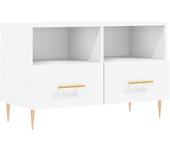 Mueble tv blanco 80x36x50 cm madera contrachapada