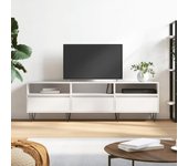 Mueble de tv | mueble de salón | mesa de tv madera contrachapada blanco 150x30x44,5 cm cfw49916