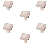 6 un. pomo tirador mueble bebé cuadrado madera arena shabby chic 35x35mm para cajón cómoda y armario