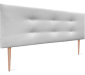 Dhome cabecero de polipiel con 2 hileras de botones 135x105cm con patas camas 120/135 - blanco