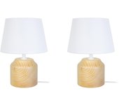 Lámpara de noche tosel mary b lt2 tela cilindro natural d16 x h24 cm