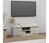 Mueble de tv | mueble de salón | mesa de tv con puerta gris hormigón 102x30x36 cm cfw46066