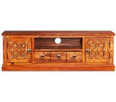 Mueble tv de madera maciza de sheesham 120 x 30 x 40 cm
