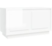 Mueble tv blanco brillo 80x35x45 cm de madera contrachapada