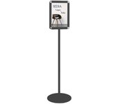 Danieli store | expositor de pie para carteles con marco abatible de doble cara tamaño a4 | negro