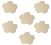 6 un. tirador pomo mueble bebé nube madera lacada beige claro arena 95x92mm