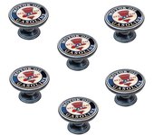 6 un. pomo tirador mueble vintage retro metal óxido decapé garage car - diámetro 37mm