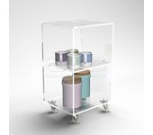 Carrito auxiliar 50x30x60 carro de almacenaje metacrilato transparente 1 balda