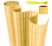 Canisse pvc para el jardín, valla oculta, balcón o terraza doble cara, valla cortaviento para balcón, bambú 120 x 400cm