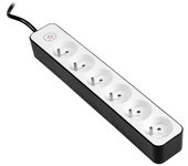 Power strip tracer zebra 1.5 m (6 sockets)
