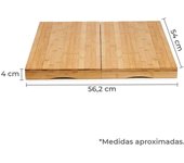 Tienda eurasia - juego de 2 tablas de cortar y cubre vitrocerámica, 56 x 54 x 4 cm