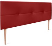 Dhome cabecero de polipiel con botones 150x105cm con patas camas 150 - rojo