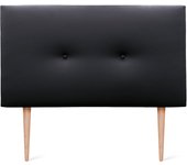 Dhome cabecero de polipiel liso con botones 105x105cm con patas camas 105 - negro