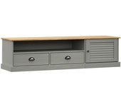 Mueble tv vigo gris 156x40x40 cm madera maciza de pino
