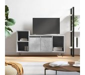 Mueble para tv | mueble de salón | mesa de tv madera contrachapada gris hormigón 100x35x55 cm cfw79270