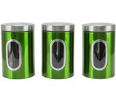 Juego de 3 cafeteras y tarros de almacenamiento de alimentos de acero inoxidable