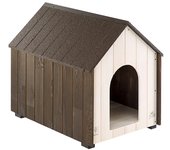 Caseta para exteriores, casa para perros koya small en madera fsc con pintura no tóxica, orificios de ventilación, patas aislantes