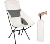 Silla de camping plegable ligera, silla de camping con respaldo portátil y bolsa de transporte para viajes, picnic, senderismo, pesca, playa (blanco)