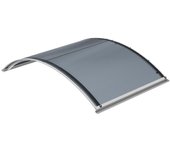 Arctom - marquesina para puerta arcus 90x158 de aluminio blanco y cubierta policarbonato celular antracita.