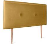 Dhome cabecero de polipiel liso con botones 110x105cm con patas camas 105 - dorado