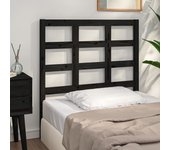 Cabecero negro 105,5x4x100 cm madera maciza de pino