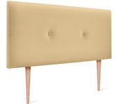 Dhome cabecero de polipiel liso con botones 105x105cm con patas camas 105 - vainilla