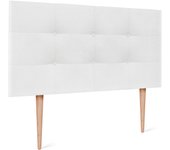 Dhome cabecero de tela aqualine capitoné 110x115cm con patas camas 105 - blanco