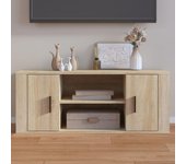 Mueble para tv | mueble de salón | mesa de tv madera contrachapada color roble 100x35x40 cm cfw44379