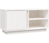 Mueble tv blanco 80x35x40,5 cm madera maciza de pino