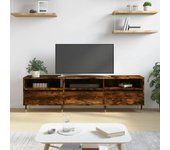 Mueble de tv | mueble de salón | mesa de tv madera contrachapada roble ahumado 150x30x44,5 cm cfw71954