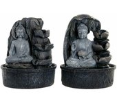 Fuente de jardín dkd home decor 21 x 21 x 26 cm buda resina oriental (2 unidades)