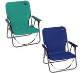Tienda eurasia - pack 2 sillas de playa plegable con asa para transporte, estructura metálica, 1 posición fija