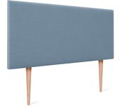 Dhome cabecero de lino natural liso 95x105cm con patas camas 90 - azul