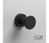 Percha de baño redonda adhesiva 3,5cm architecture negro mate - tornilleria y pegamento incluidos