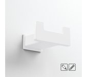 Percha de baño doble cuadrada adhesiva cubel blanco mate - tornilleria y pegamento incluidos