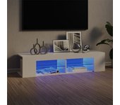Mueble de tv | mueble de salón | mesa de tv con luces led blanco brillante 135x39x30 cm cfw46276