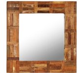 Espejo de pared，espejo de baño madera maciza de traviesas del tren 60x60 cm cfw85810