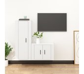 Set de 2 piezas muebles de tv | mueble de salón | mesa de tv madera contrachapada blanco cfw70865