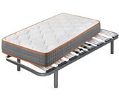 Colchón viscoelástico confort luxe + somier apolo | medida: 90x180 cm | con 4 patas de 32 cm