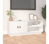 Mueble de tv | mueble de salón | mesa de tv de madera maciza de pino blanco 105x34x40 cm cfw22333