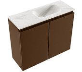 Mondiaz ture-dlux 60cm mueble fondo reducido rust. eden lavabo posición derecho ostra. sin orificio.